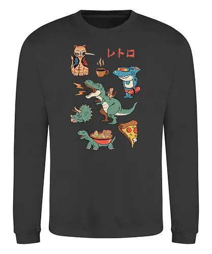 Japanese Retro 3 - japan, retro, dino - Sweatshirt