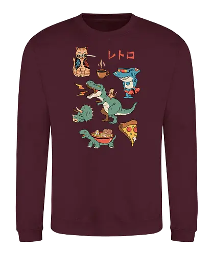 Japanese Retro 3 - japan, retro, dino - Sweatshirt