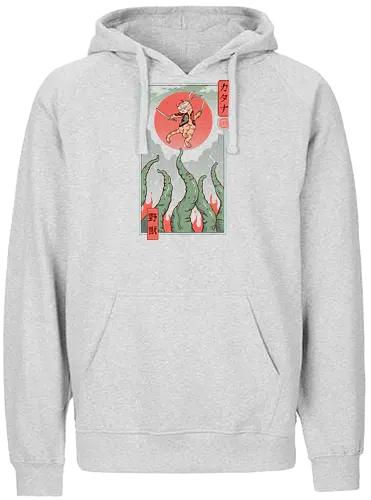 Catana Taming the Beast - cat, katana, neko, japan, kaiju, beast - Fairtrade Hoodie
