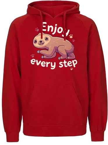 Enjoy every Step - sloth, faultier, Schritt, slow, langsam - Fairtrade Hoodie