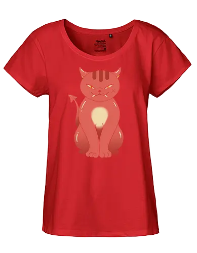 Oni Cat - oni, cat, demon, yokai - Fairtrade Girl Shirt