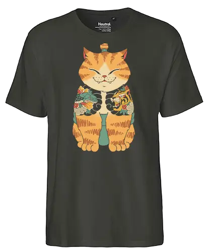 Cat Sumo - cat, katze, fat cat, sumo - Fairtrade T-Shirt