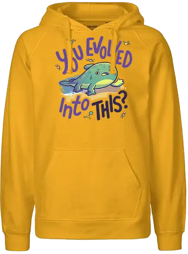 Evolution went wrong - evolution, darwin, fish, mammal, human, Statement - Fairtrade Hoodie