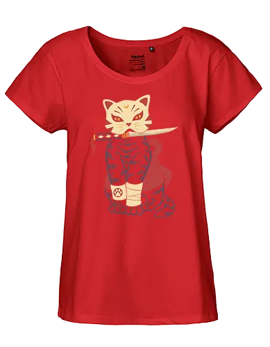 Catsune II - cat, katze, kitsune, samurai, japan - Fairtrade Girl Shirt