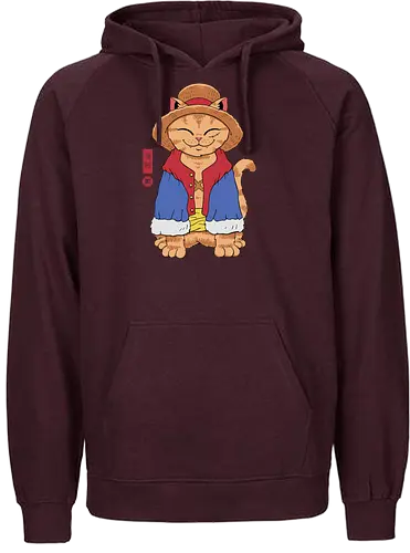 Straw Hat Cat - Strohhut, katze, cat, anime, manga - Fairtrade Hoodie