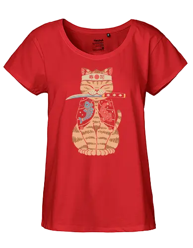 Catana II - cat, katze, katana, japan - Fairtrade Girl Shirt