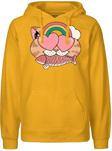 Whimsical Whiskers I - cat, katze, regenbogen, rainbow - Fairtrade Hoodie