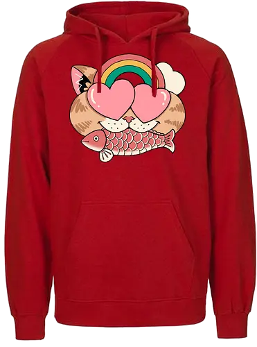 Whimsical Whiskers I - cat, katze, regenbogen, rainbow - Fairtrade Hoodie
