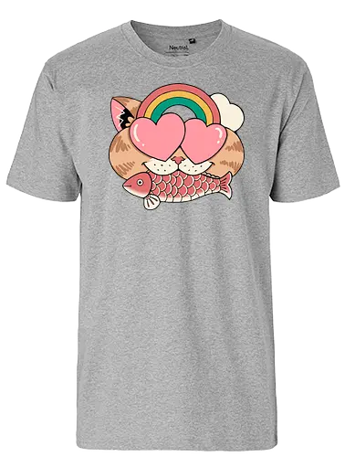 Whimsical Whiskers I - cat, katze, regenbogen, rainbow - Fairtrade T-Shirt