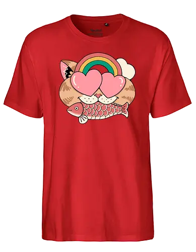 Whimsical Whiskers I - cat, katze, regenbogen, rainbow - Fairtrade T-Shirt