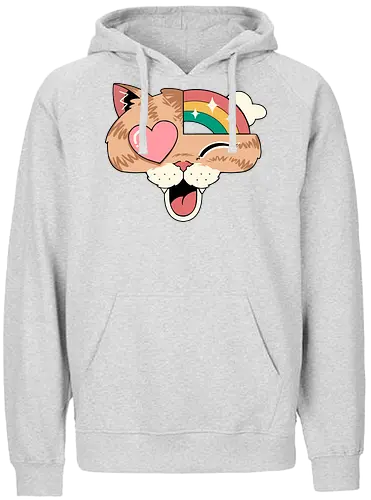 Whimsical Whiskers II - cat, katze, regenbogen - Fairtrade Hoodie