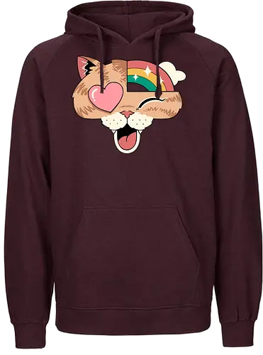 Whimsical Whiskers II - cat, katze, regenbogen - Fairtrade Hoodie
