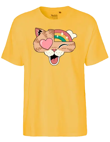 Whimsical Whiskers II - cat, katze, regenbogen - Fairtrade T-Shirt