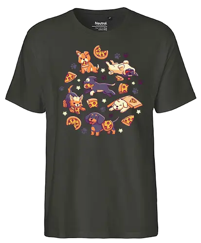 Pupperoni Pizza - dog, pizza, cute, niedlich, kawaii, hund, essen, food - Fairtrade T-Shirt