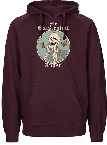 Existential Angst - angst, skeleton, skelett - Fairtrade Hoodie