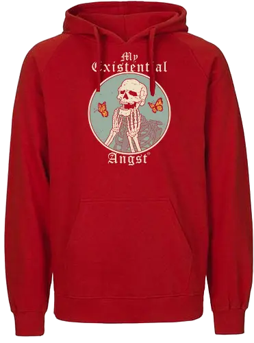 Existential Angst - angst, skeleton, skelett - Fairtrade Hoodie