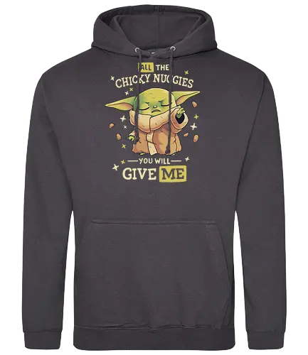 Chicky Nuggies Force Master - space opera, scifi, alien, baby, child, Chicken nuggets - Standard Hoodie