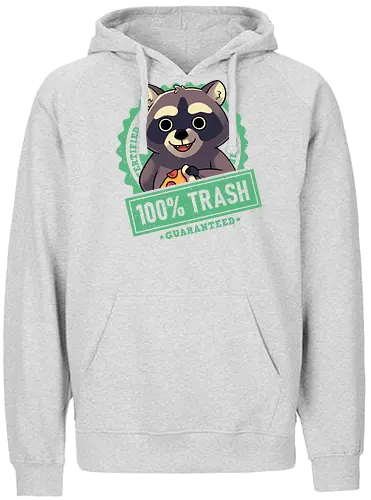 100% Trash Panda Raccoon - trash, raccoon, waschbär, müll - Fairtrade Hoodie