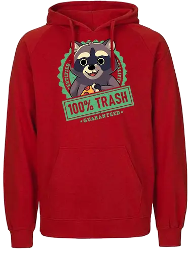 100% Trash Panda Raccoon - trash, raccoon, waschbär, müll - Fairtrade Hoodie