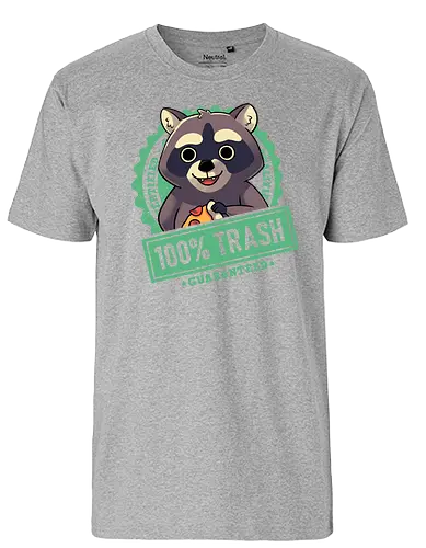100% Trash Panda Raccoon - trash, raccoon, waschbär, müll - Fairtrade T-Shirt