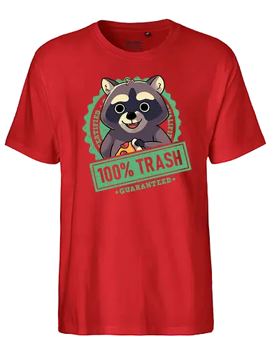 100% Trash Panda Raccoon - trash, raccoon, waschbär, müll - Fairtrade T-Shirt