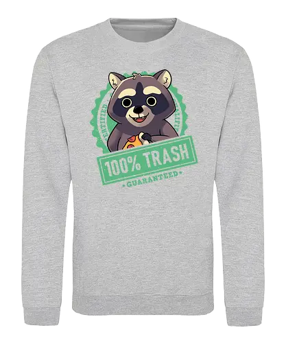 100% Trash Panda Raccoon - trash, raccoon, waschbär, müll - Sweatshirt