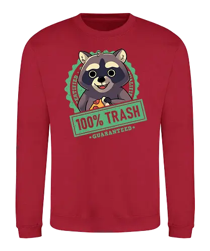 100% Trash Panda Raccoon - trash, raccoon, waschbär, müll - Sweatshirt