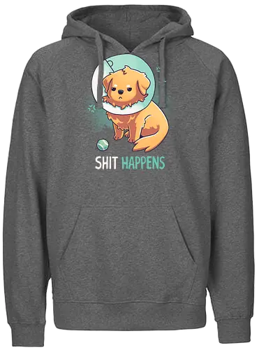 Shit Happens - Golden Retriever Dog - shit happens, cone, cone of shame, dog, Retriever, hund, cute - Fairtrade Hoodie