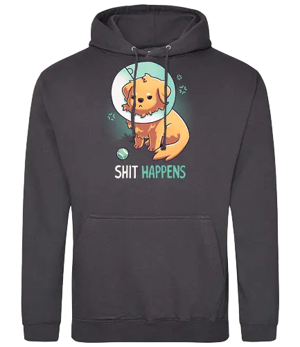 Shit Happens - Golden Retriever Dog - shit happens, cone, cone of shame, dog, Retriever, hund, cute - Standard Hoodie
