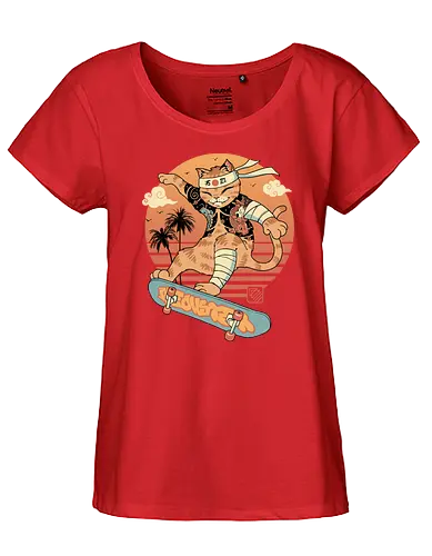 Meowster Skater - cat, katze, Skating, skateboard - Fairtrade Girl Shirt