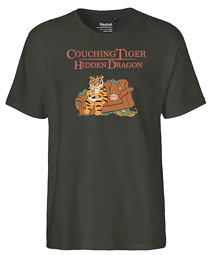 Couching Tiger Hidden Dragon - couch, tiger, dragon, drache, kung fu - Fairtrade T-Shirt