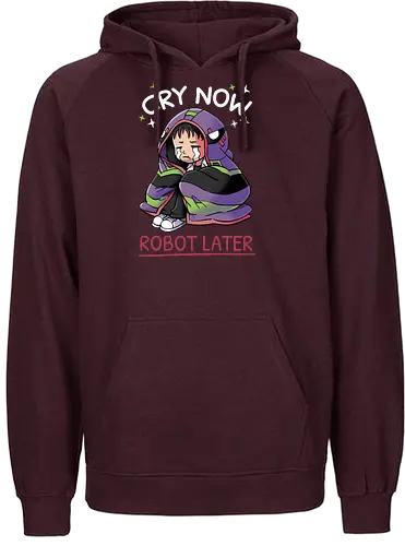 Cry Now, Robot Later - Shinji, NGE, evangelion, eva01, anime - Fairtrade Hoodie