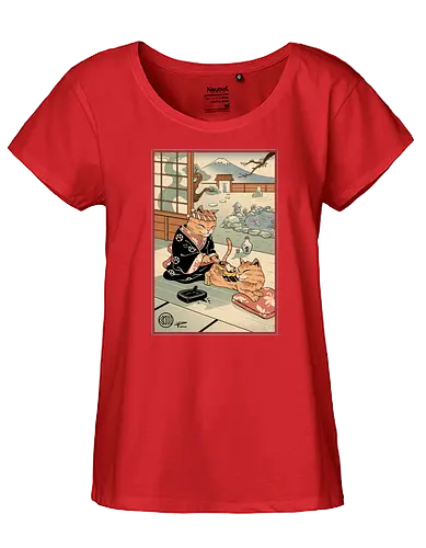 Tattooed Meowster - katze, cat, tattoo, traditional - Fairtrade Girl Shirt
