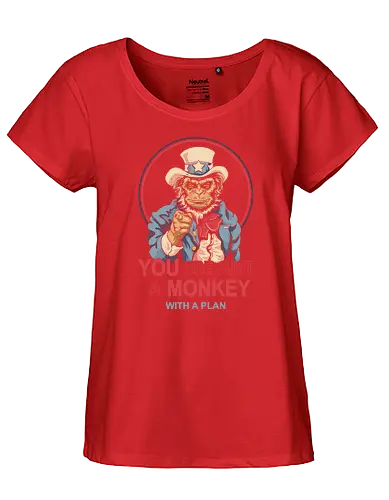 Monkey with a Plan - monkey, uncle sam - Fairtrade Girl Shirt