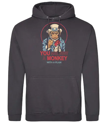 Monkey with a Plan - monkey, uncle sam - Standard Hoodie