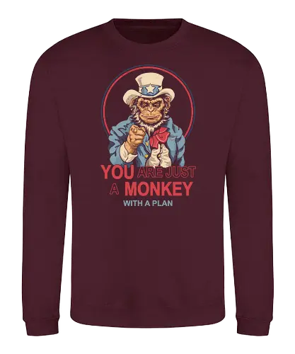 Monkey with a Plan - monkey, uncle sam - Sweatshirt