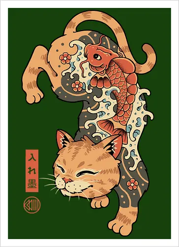 Koi Fish Cat Irezumi