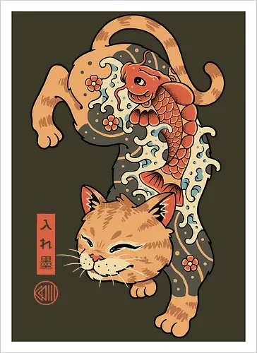 Koi Fish Cat Irezumi