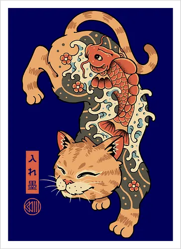 Koi Fish Cat Irezumi