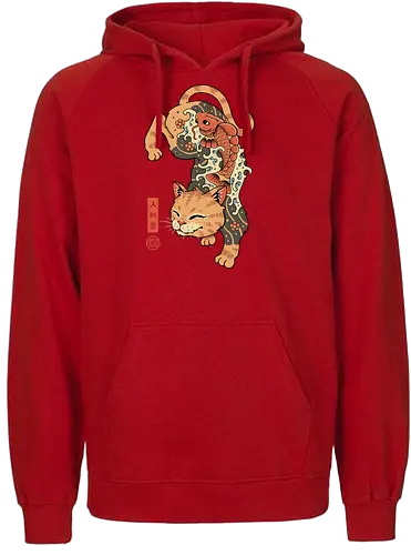 Koi Fish Cat Irezumi - irezumi, cat, katze, tattoo - Fairtrade Hoodie