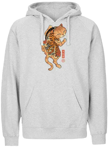 Tiger Cat Irezumi - irezumi, cat, tattoo, katze, tiger - Fairtrade Hoodie