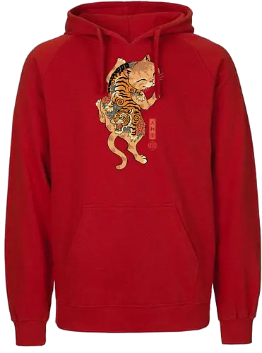 Tiger Cat Irezumi - irezumi, cat, tattoo, katze, tiger - Fairtrade Hoodie