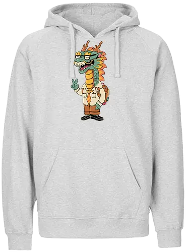 Green Dragon - dragon, drache, yr of dragon, lunar new yr - Fairtrade Hoodie