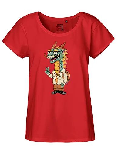 Green Dragon - dragon, drache, yr of dragon, lunar new yr - Fairtrade Girl Shirt