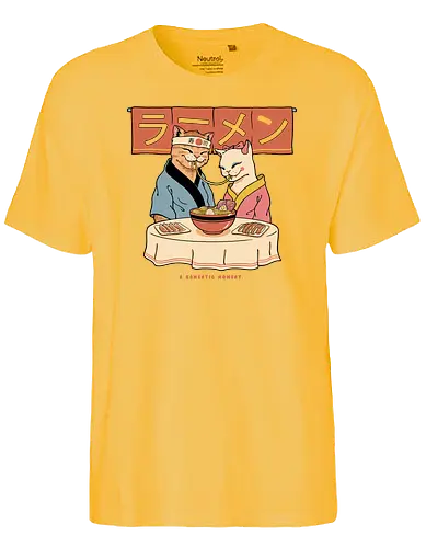 A Ramentic Moment - love, ramen, romantic, cat, katze, valentiConsole - Fairtrade T-Shirt
