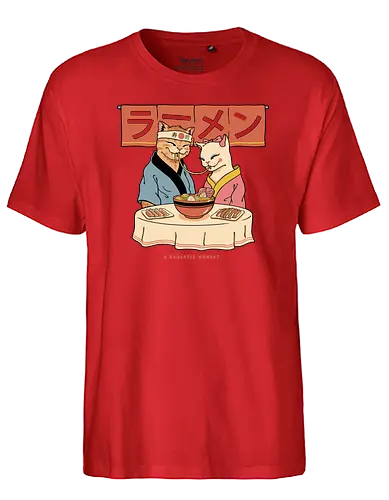A Ramentic Moment - love, ramen, romantic, cat, katze, valentiConsole - Fairtrade T-Shirt