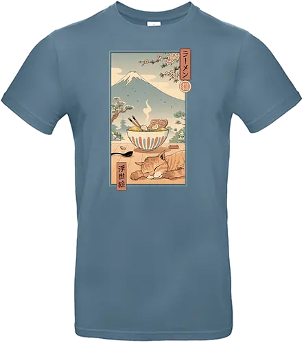 A Perfect Ramen Weather - ramen, fuji, relax, pause, katze, cat, break - Standard T-Shirt