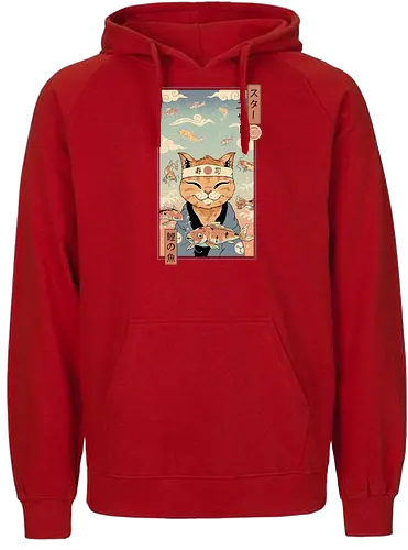 Koi Dreamer - cat, katze, Koi, fish - Fairtrade Hoodie