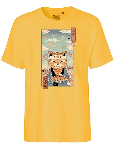 Koi Dreamer - cat, katze, Koi, fish - Fairtrade T-Shirt