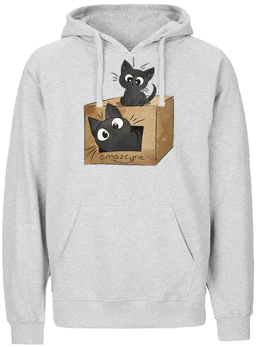 Amaze_me - katze, cat, neko, karton, meme, box, online shop, shopping - Fairtrade Hoodie